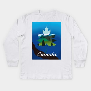 Canadian travel poster. Kids Long Sleeve T-Shirt